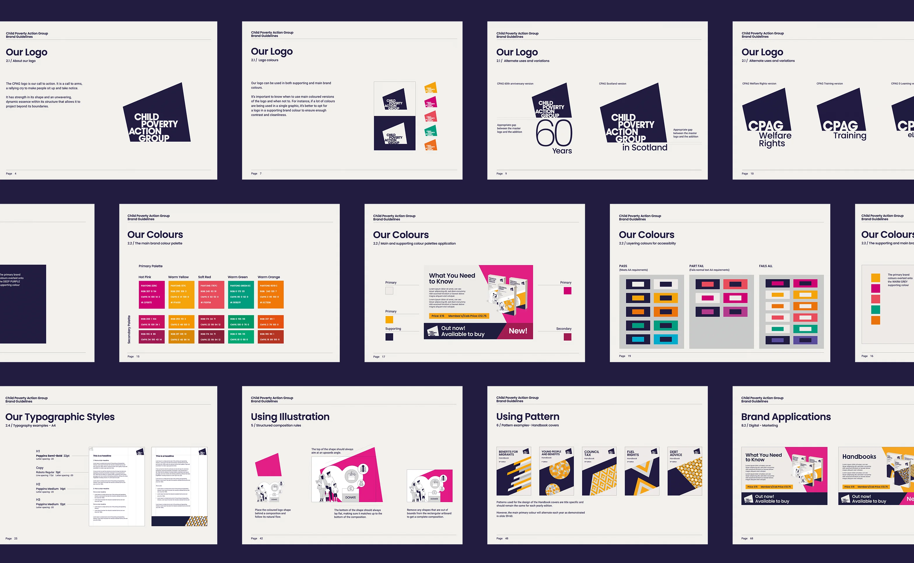 CPAG Brand Identity - Branded CPAG guidelines pages