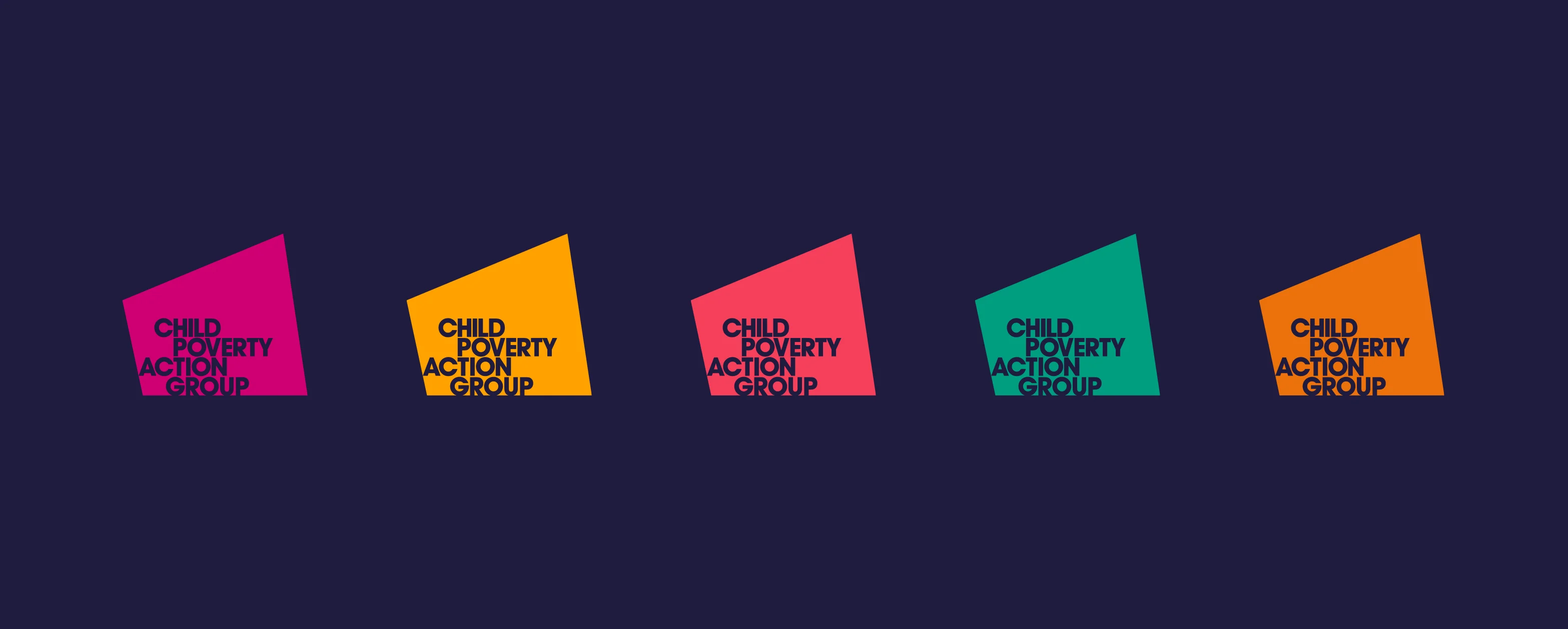 CPAG brand identity - new logo marks in all brand colours