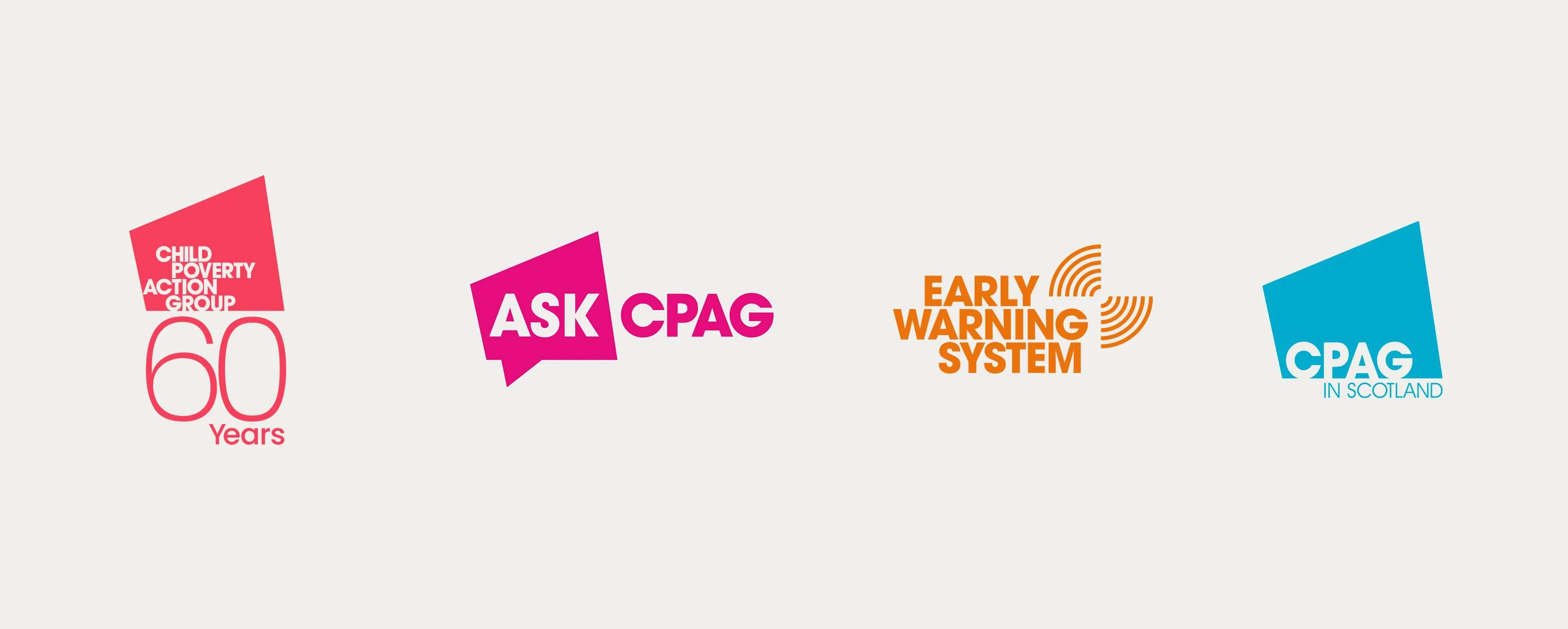 CPAG Brand Identity - Logo variations in different brand colours