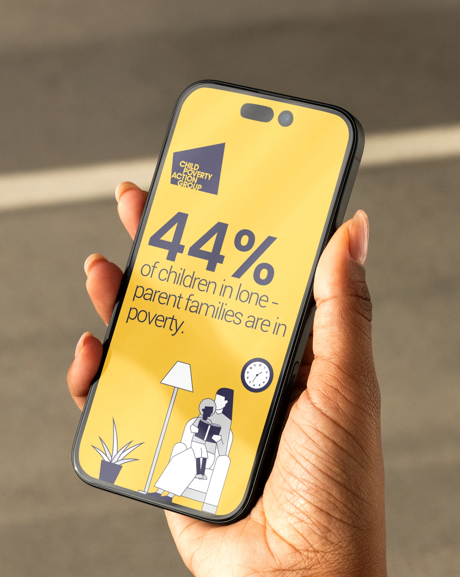 CPAG Brand Identity - Phone screen with brand infographic