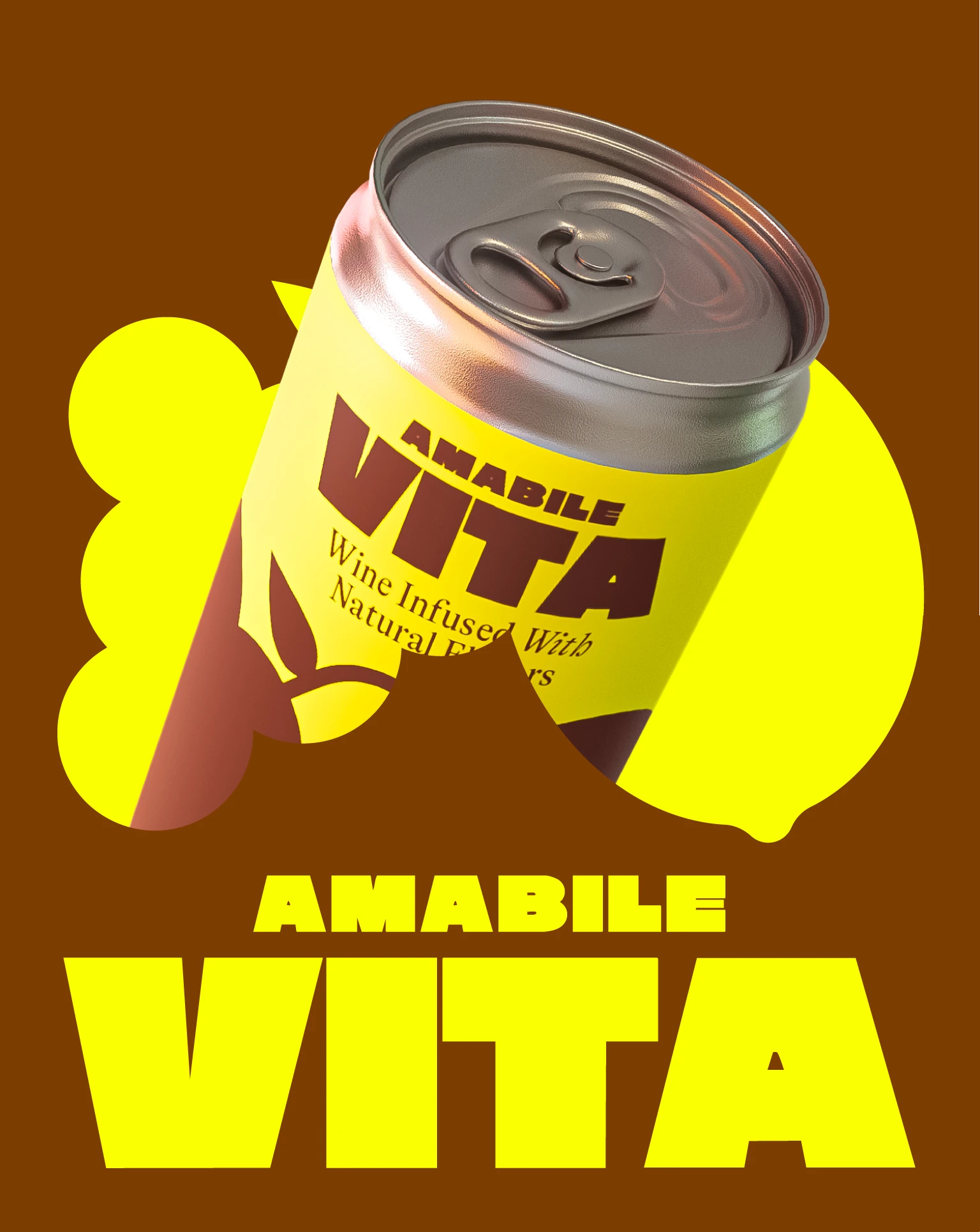 Amabile Vita canned wine packaging design poster alternative